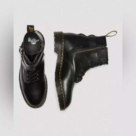 DR. MARTENS Cristofor Leather Harness Lace up Boots Size Men's 5 Ladies 6 - Picture 2 of 13